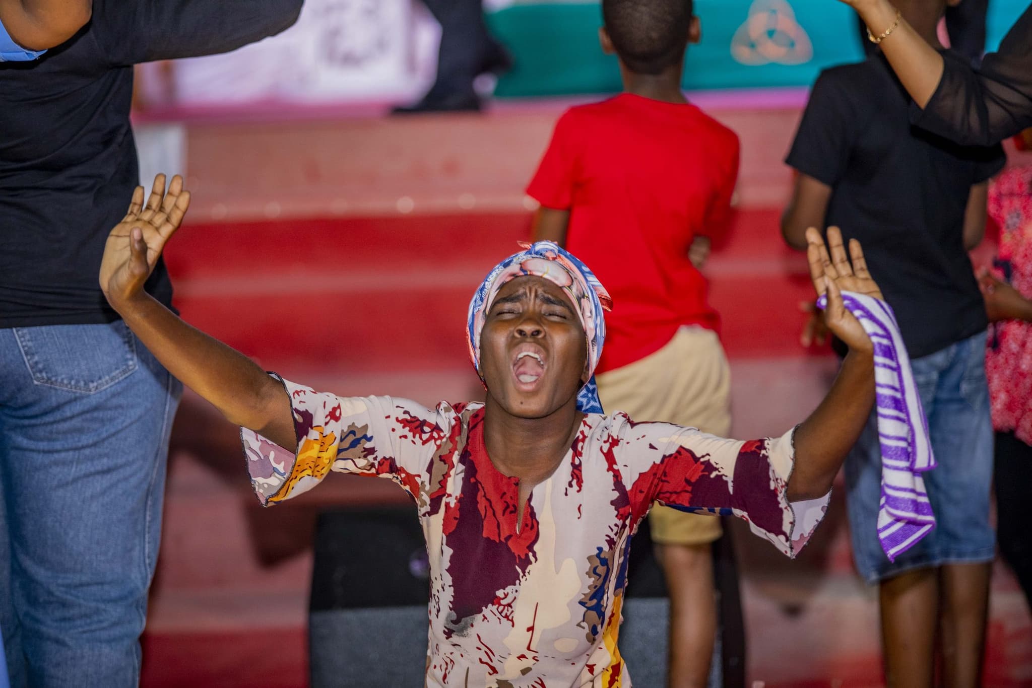 A member in worship at KKKT Mbezi Luis