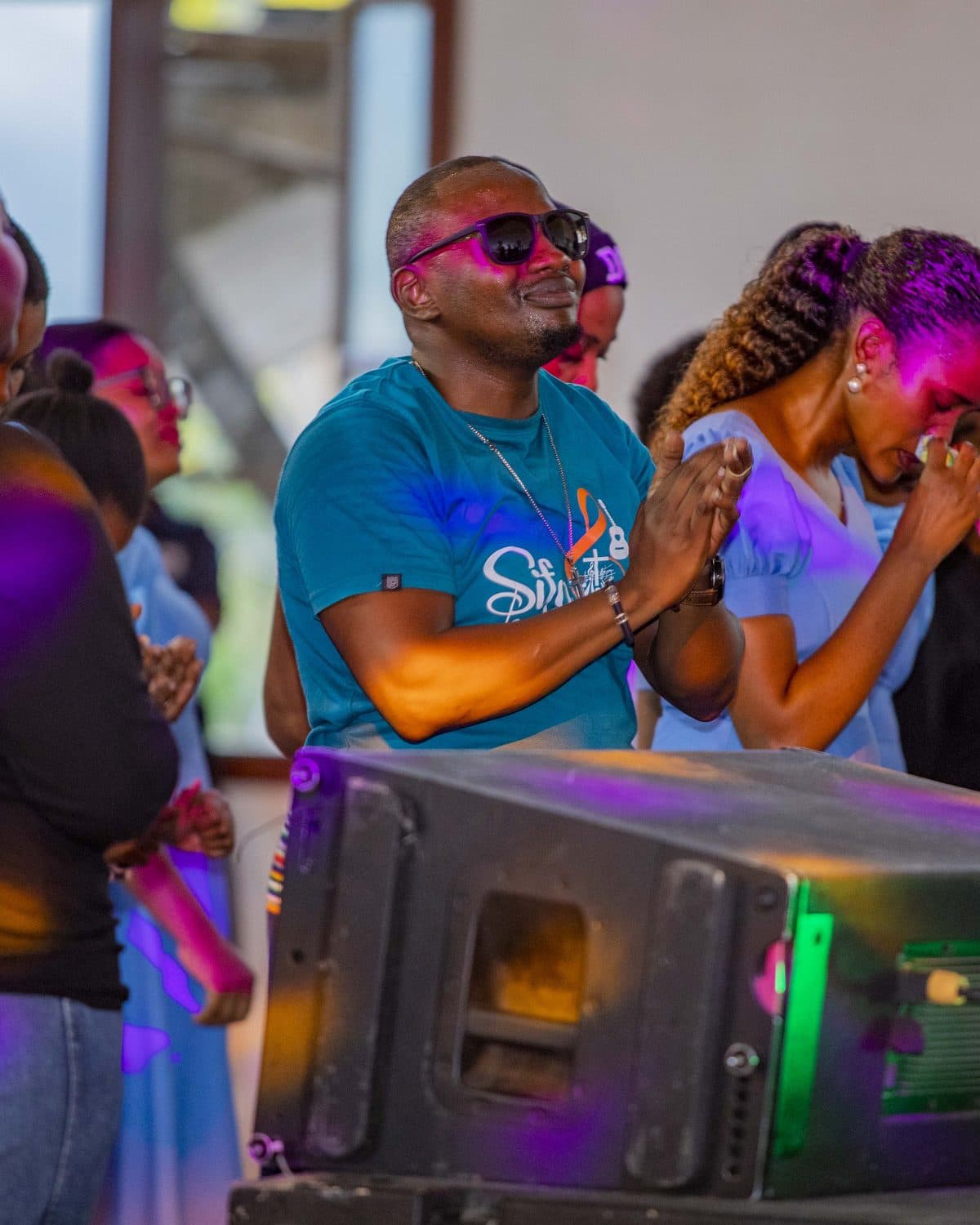 Young people in worship