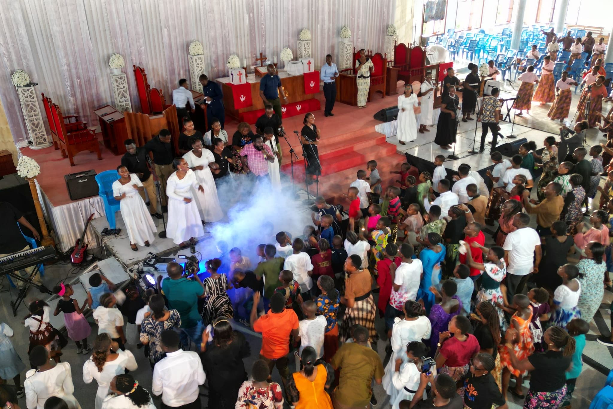 The congregation gathered at KKKT Mbezi Luis