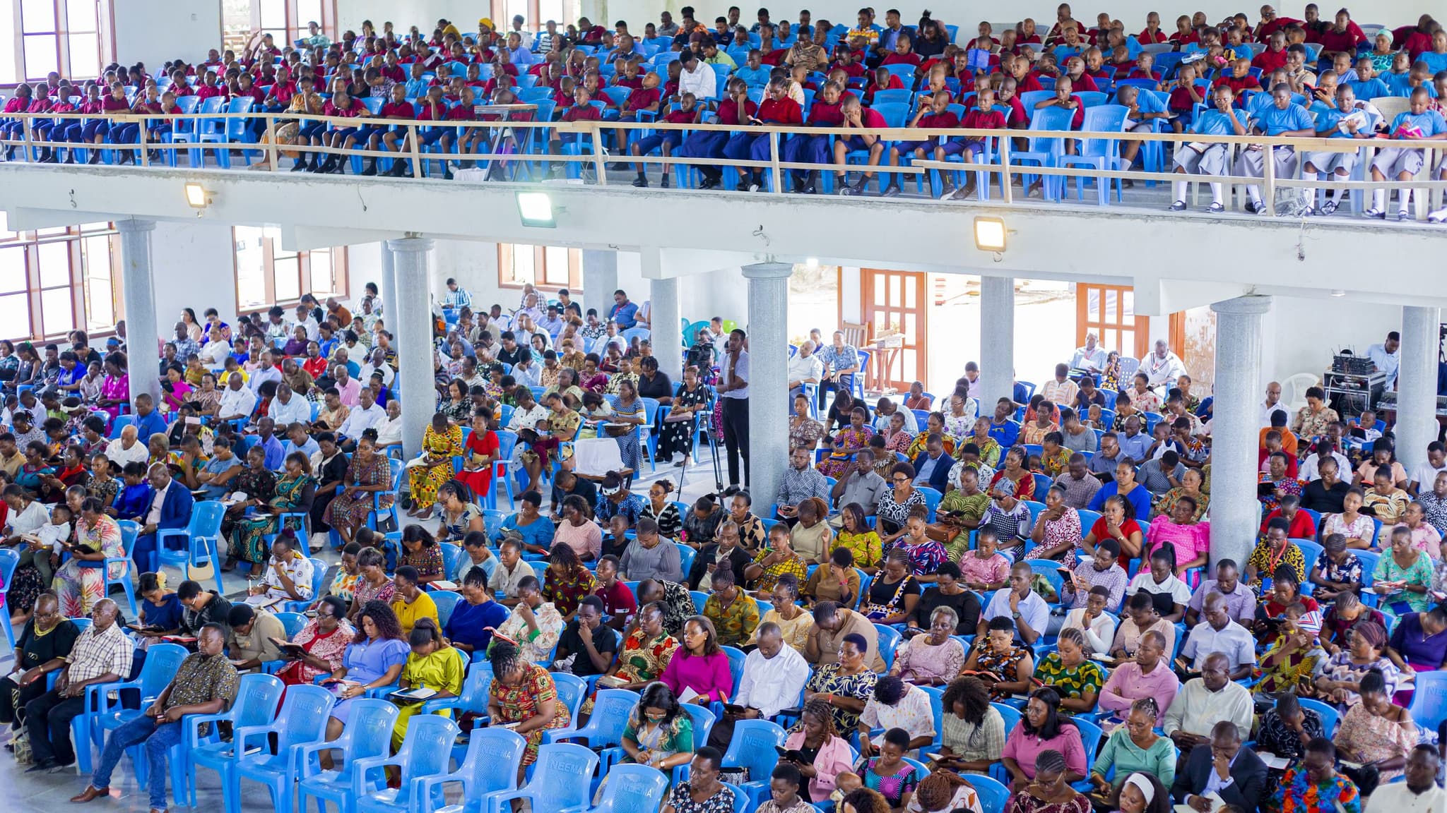 The congregation of KKKT Mbezi Luis in Sunday worship